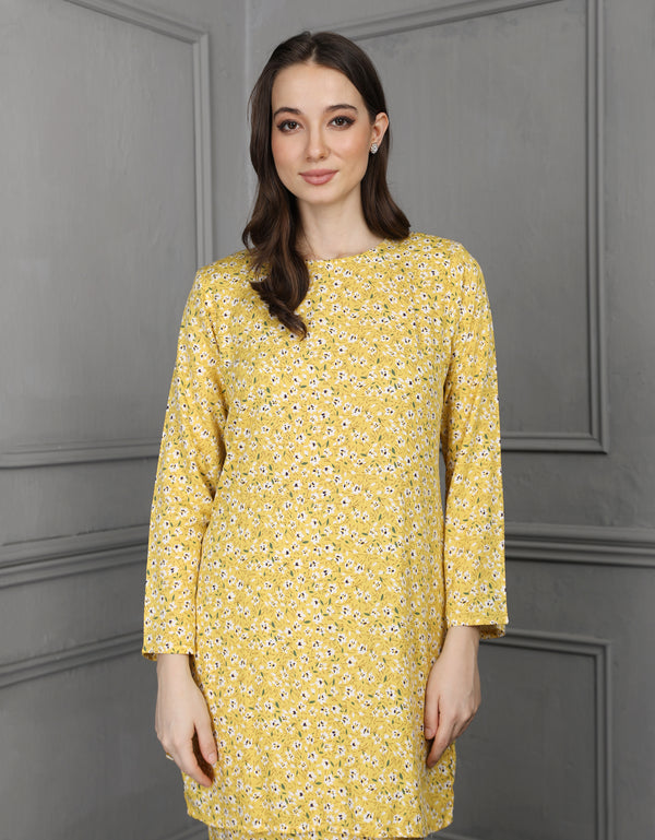BAJU KURUNG PAHANG MODEN MADELEINE (ROYAL YELLOW)